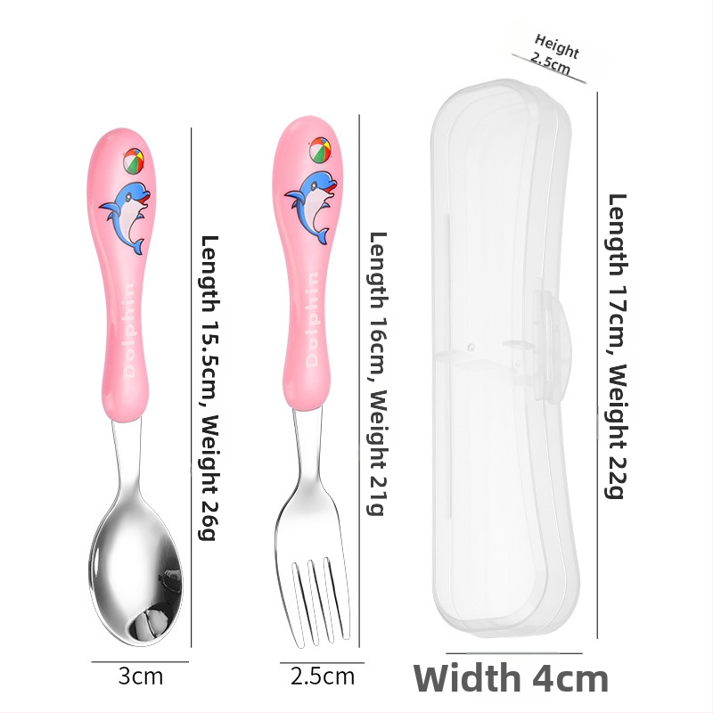 Detská súprava príborov (nôž, vidlička, lyžica) z 304 nerezovej ocele, zrkadlový lesk, karikatúrny vzor