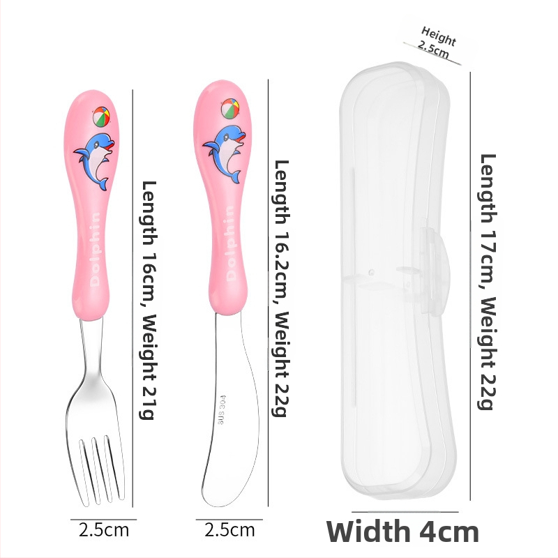 Detská súprava príborov (nôž, vidlička, lyžica) z 304 nerezovej ocele, zrkadlový lesk, karikatúrny vzor