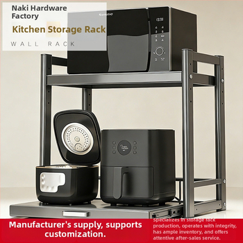 Kinyúló mikrohullámú sütő tároló állvány – Többfunkciós, munkalapon, téglalap alakú, szénacél