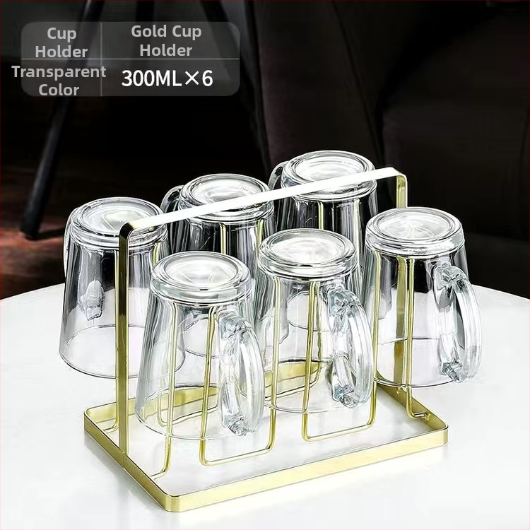 Sklenený súbor na vodu s pohármi, európsky štýl, tepelná odolnosť, na studenú vodu a cold brew, darčekové balenie – Jingyue