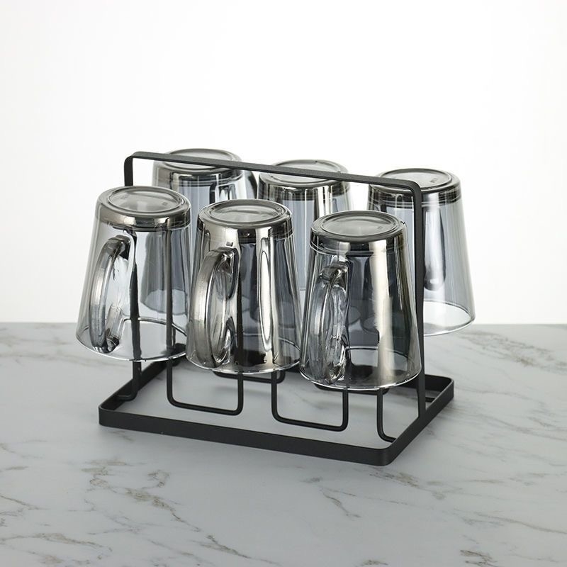 Σετ γυάλινρού δοχείου νερού με ποτήρια, ευρωπαϊκού στυλ, θερμοανθεκτικό, κατάλληλο για κρύο νερό και cold brew, δώρο σε κουτί – Jingyue