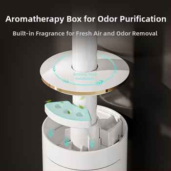 Perie de toaletă de unică folosință montată pe perete, cu cap de schimb, design fără unghiuri moarte, model 2025