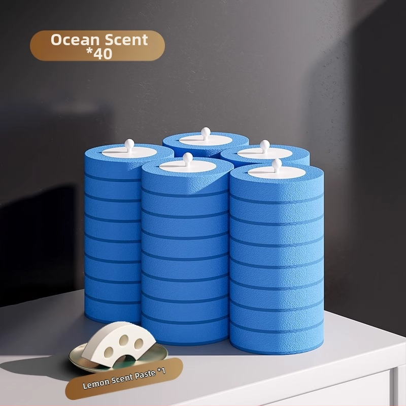 Perie de toaletă de unică folosință montată pe perete, cu cap de schimb, design fără unghiuri moarte, model 2025