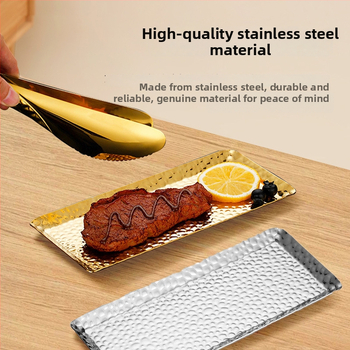 Nerezový podnos na príbory do bufetu s ventilátorovým tvarom a štvorcovou platňou