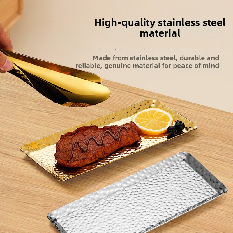 Nerezový podnos na príbory do bufetu s ventilátorovým tvarom a štvorcovou platňou