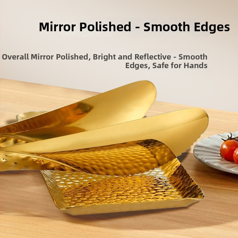 Nerezový podnos na príbory do bufetu s ventilátorovým tvarom a štvorcovou platňou