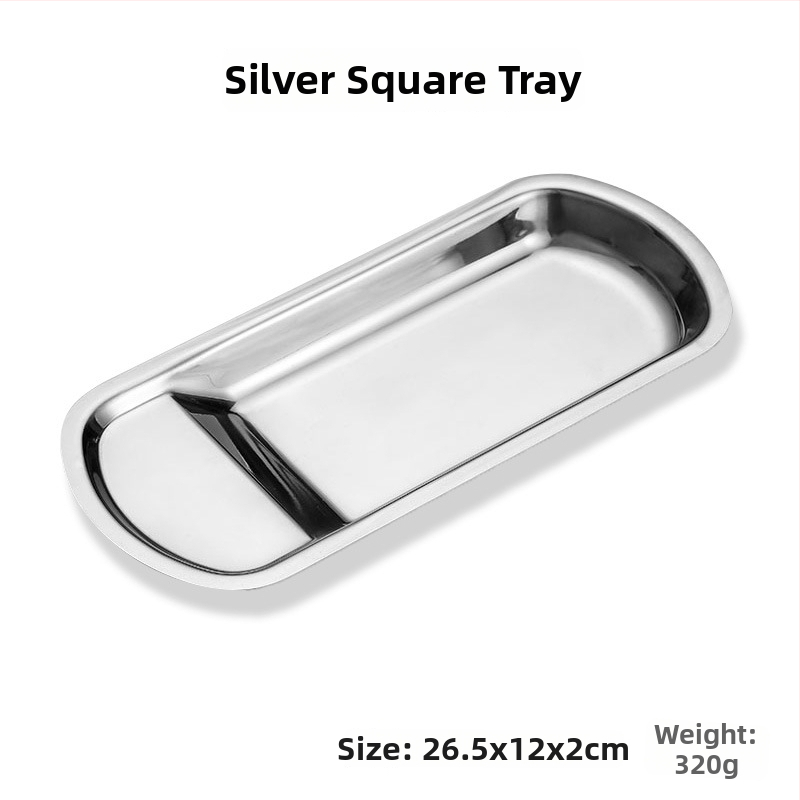 Nerezový podnos na príbory do bufetu s ventilátorovým tvarom a štvorcovou platňou