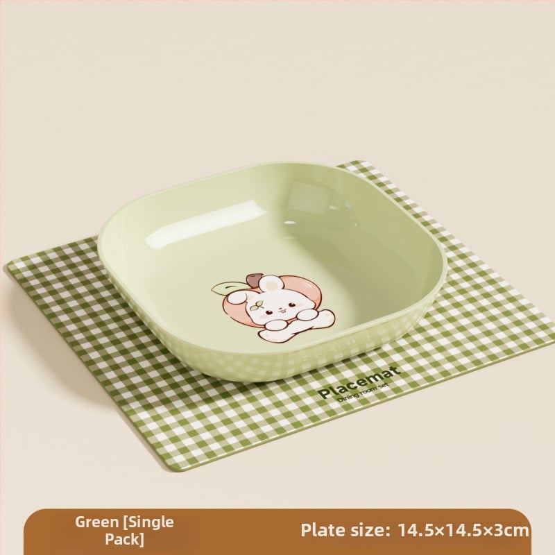 Plastična kvadratna tanjura, 14–14,9 cm, sladak stil, za kućnu upotrebu, ploča za voće