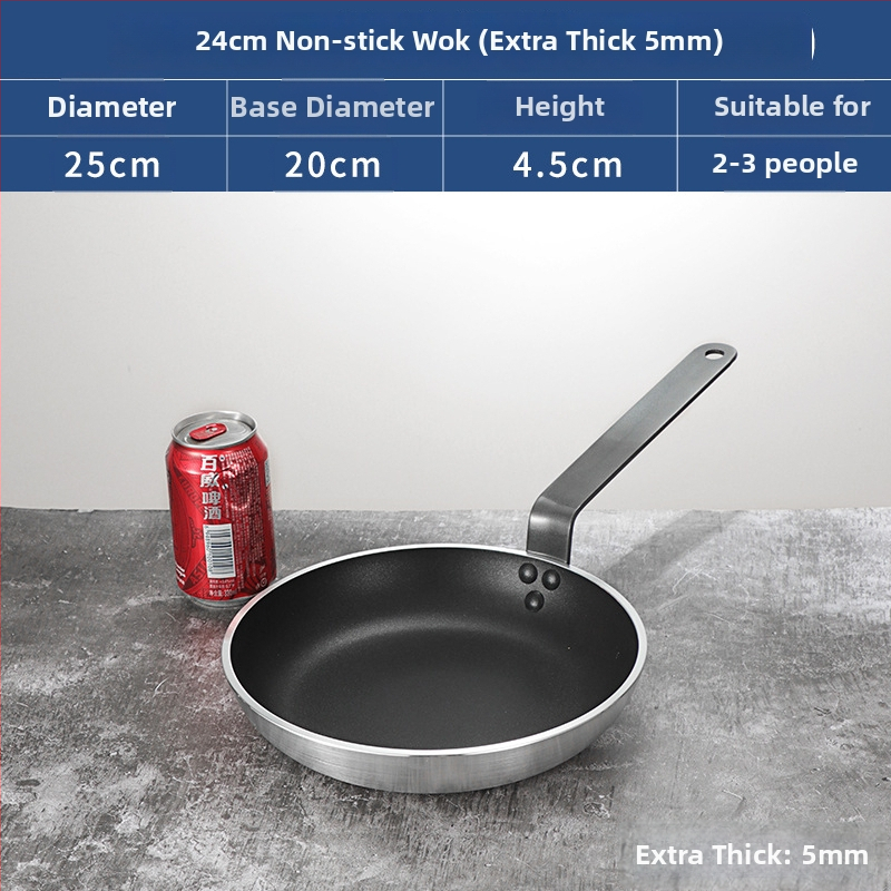 Bear Zhizhe Tava s ravnim dnom i neljepljivim dnom za palačinke i pržena jaja – aluminijska legura, višeslojno dno, kompatibilno s indukcijskom i plinskom pločom