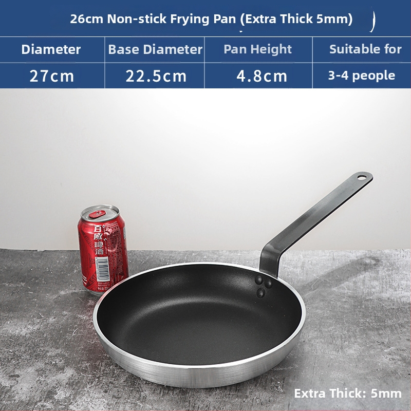 Bear Zhizhe Tava s ravnim dnom i neljepljivim dnom za palačinke i pržena jaja – aluminijska legura, višeslojno dno, kompatibilno s indukcijskom i plinskom pločom