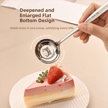 Παιδικό Κουτάλι Σούπας από Ανοξείδωτο Ατσάλι 316, στρογγυλή κεφαλή, βαθύ, με επίπεδη βάση, κατάλληλο για τρόφιμα