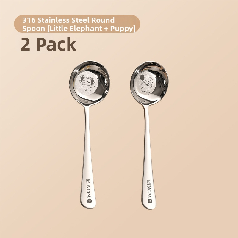 Παιδικό Κουτάλι Σούπας από Ανοξείδωτο Ατσάλι 316, στρογγυλή κεφαλή, βαθύ, με επίπεδη βάση, κατάλληλο για τρόφιμα