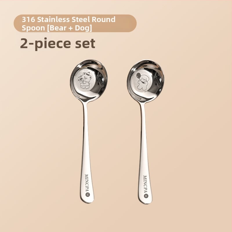 Παιδικό Κουτάλι Σούπας από Ανοξείδωτο Ατσάλι 316, στρογγυλή κεφαλή, βαθύ, με επίπεδη βάση, κατάλληλο για τρόφιμα