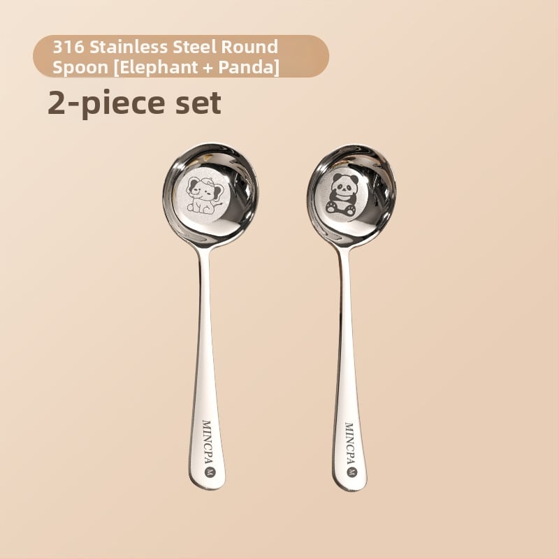 Παιδικό Κουτάλι Σούπας από Ανοξείδωτο Ατσάλι 316, στρογγυλή κεφαλή, βαθύ, με επίπεδη βάση, κατάλληλο για τρόφιμα