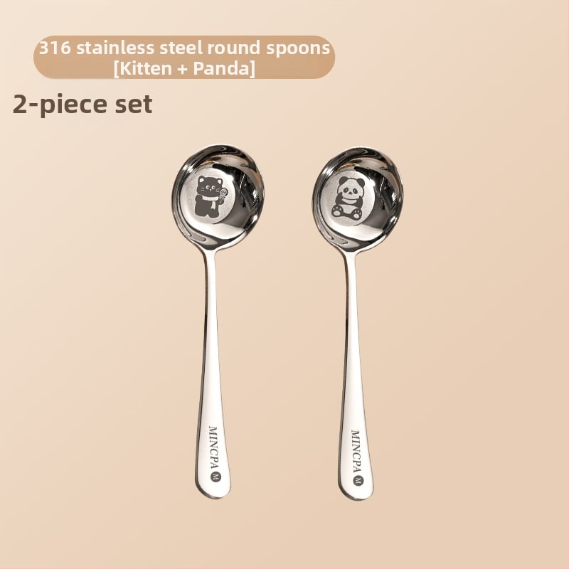 Παιδικό Κουτάλι Σούπας από Ανοξείδωτο Ατσάλι 316, στρογγυλή κεφαλή, βαθύ, με επίπεδη βάση, κατάλληλο για τρόφιμα