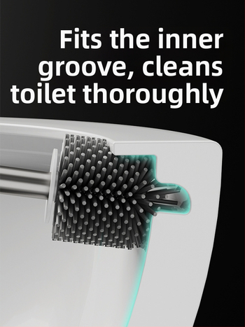 Set četke za zahod s silikonskim glavama i aluminijskom šipkom (šipka od aluminija; silikonske glave; zamjenske glave uključene; univerzalna kompatibilnost; brend: Dima)