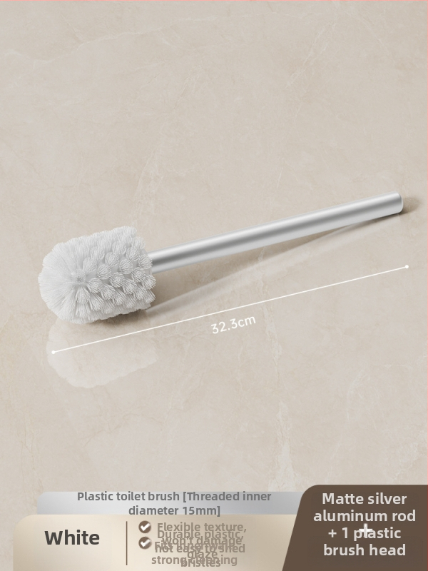 Set četke za zahod s silikonskim glavama i aluminijskom šipkom (šipka od aluminija; silikonske glave; zamjenske glave uključene; univerzalna kompatibilnost; brend: Dima)