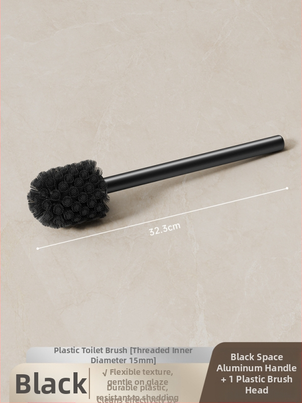 Set četke za zahod s silikonskim glavama i aluminijskom šipkom (šipka od aluminija; silikonske glave; zamjenske glave uključene; univerzalna kompatibilnost; brend: Dima)