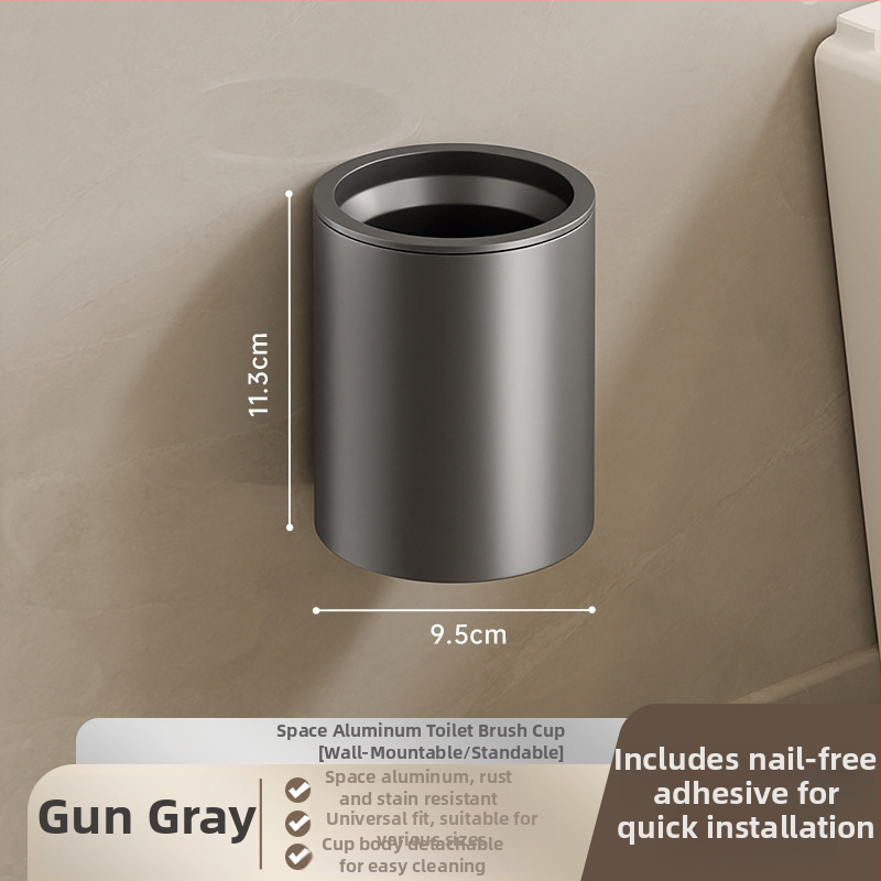 Set četke za zahod s silikonskim glavama i aluminijskom šipkom (šipka od aluminija; silikonske glave; zamjenske glave uključene; univerzalna kompatibilnost; brend: Dima)