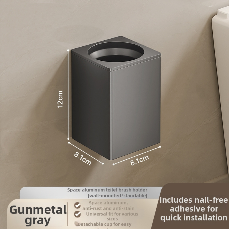 Set četke za zahod s silikonskim glavama i aluminijskom šipkom (šipka od aluminija; silikonske glave; zamjenske glave uključene; univerzalna kompatibilnost; brend: Dima)