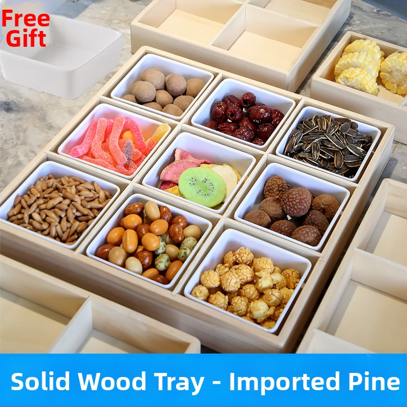 Деветсекционен поднос за плодове, опростен стил, първокласно качество, пуснат през 2024 г.