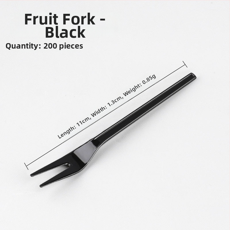 Furculiță de fructe de unică folosință, cu două dinți, stil occidental, din plastic, prietenoasă cu copiii, design modern minimalist.