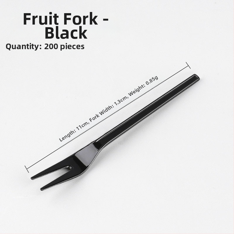 Furculiță de fructe de unică folosință, cu două dinți, stil occidental, din plastic, prietenoasă cu copiii, design modern minimalist.