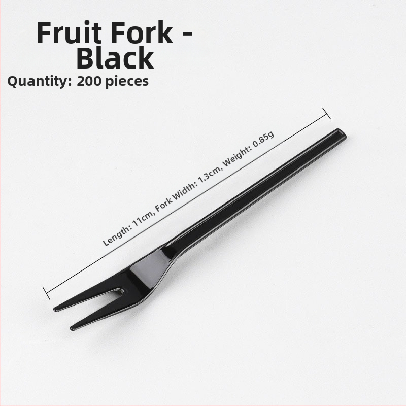 Furculiță de fructe de unică folosință, cu două dinți, stil occidental, din plastic, prietenoasă cu copiii, design modern minimalist.