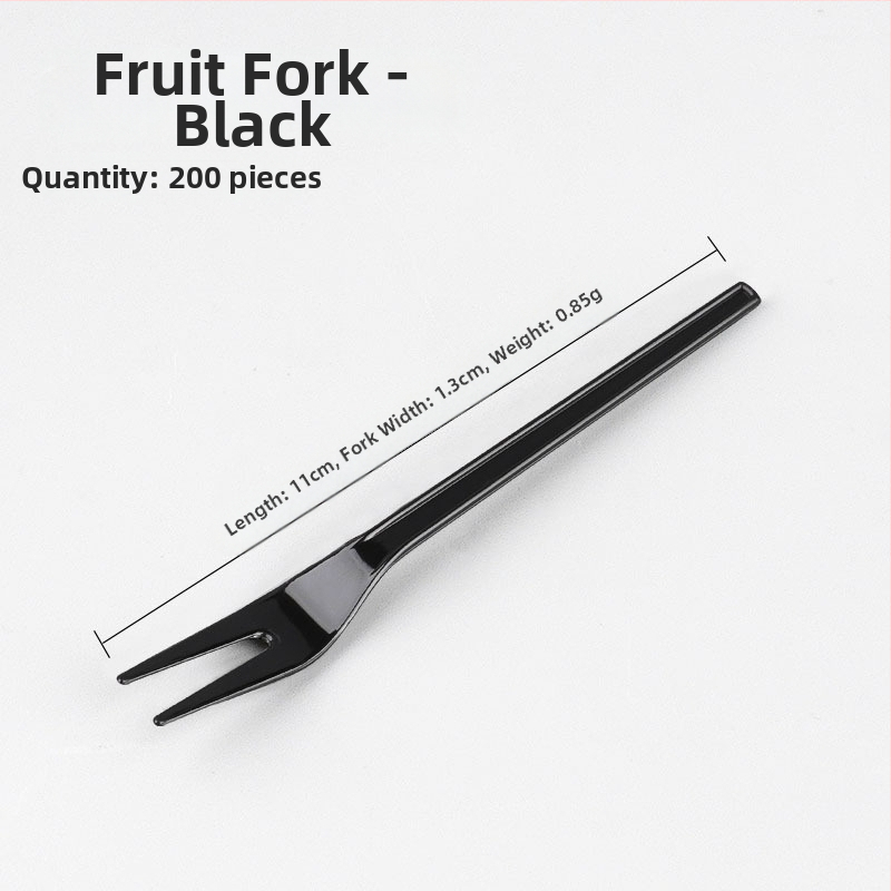 Furculiță de fructe de unică folosință, cu două dinți, stil occidental, din plastic, prietenoasă cu copiii, design modern minimalist.