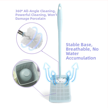 Set toaletnej kefy s dlhým držadlom na dôkladné čistenie rohov – plast, 122 g, multipack balenie, Meishuo