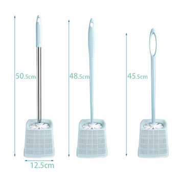 Hosszú nyeletű WC-kefe készlet a sarkok alapos tisztításához – műanyag, 122 g, multipack csomagolás, Meishuo