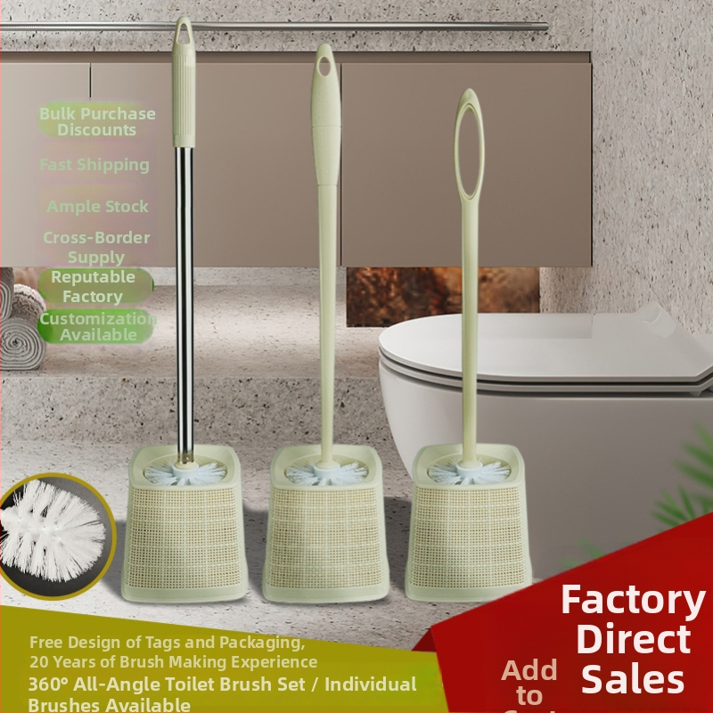 Set toaletnej kefy s dlhým držadlom na dôkladné čistenie rohov – plast, 122 g, multipack balenie, Meishuo