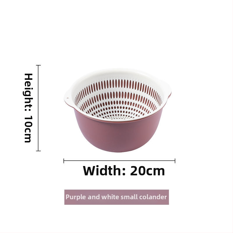 Двоен слой кош за измиване на зеленчуци и отцеждане – шестчастов комплект, пластмасов кош за зеленчуци, скандинавски стил, номер на продукта F777W8NGNWU5GW