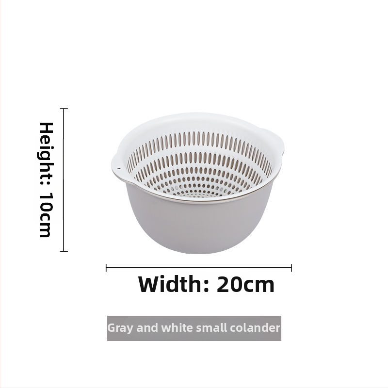 Двоен слой кош за измиване на зеленчуци и отцеждане – шестчастов комплект, пластмасов кош за зеленчуци, скандинавски стил, номер на продукта F777W8NGNWU5GW