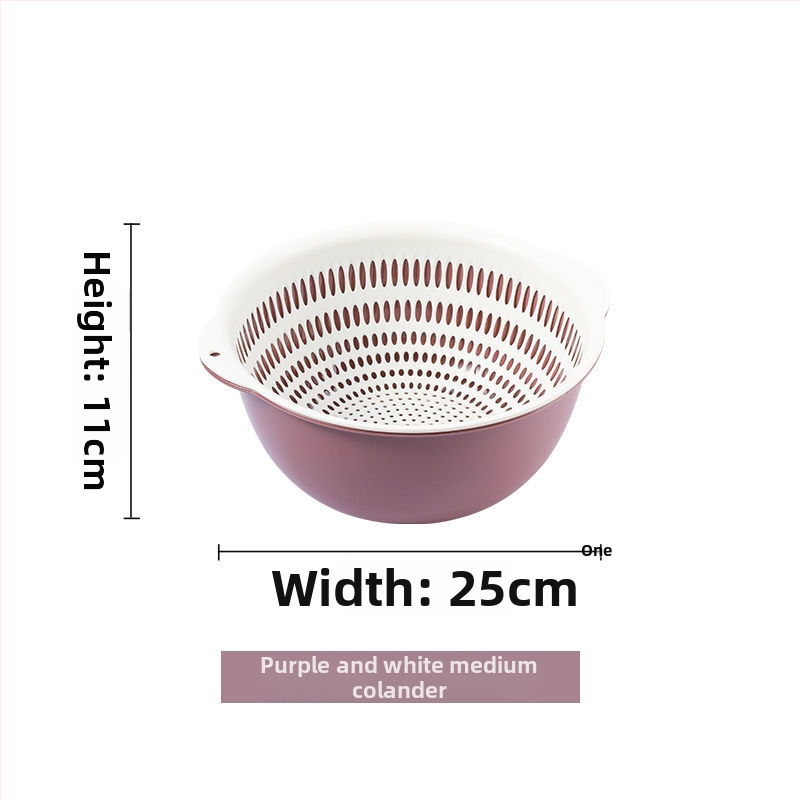 Двоен слой кош за измиване на зеленчуци и отцеждане – шестчастов комплект, пластмасов кош за зеленчуци, скандинавски стил, номер на продукта F777W8NGNWU5GW