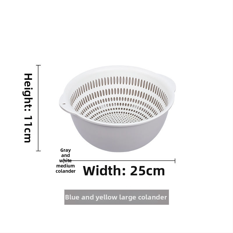 Двоен слой кош за измиване на зеленчуци и отцеждане – шестчастов комплект, пластмасов кош за зеленчуци, скандинавски стил, номер на продукта F777W8NGNWU5GW