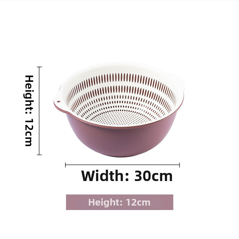 Двоен слой кош за измиване на зеленчуци и отцеждане – шестчастов комплект, пластмасов кош за зеленчуци, скандинавски стил, номер на продукта F777W8NGNWU5GW