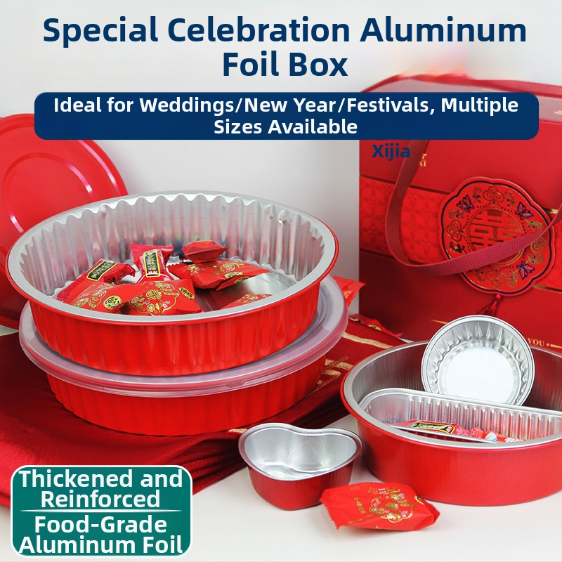 Mudis tavă de unică folosință rotundă din folie de aluminiu, grosime 0,2 mm, capacitate 100–3000, degradabil.