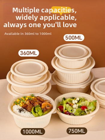 20 de seturi cutii de prânz de unică folosință din amidon de porumb cu capace, compatibile cu microunde, de calitate alimentară