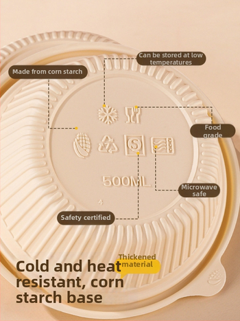 20 de seturi cutii de prânz de unică folosință din amidon de porumb cu capace, compatibile cu microunde, de calitate alimentară