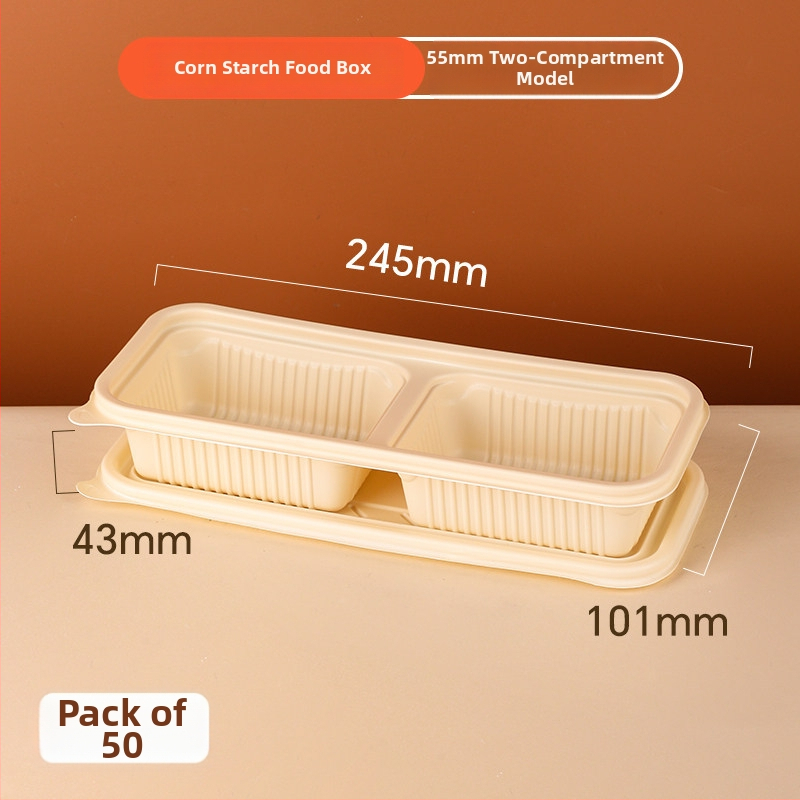 20 de seturi cutii de prânz de unică folosință din amidon de porumb cu capace, compatibile cu microunde, de calitate alimentară