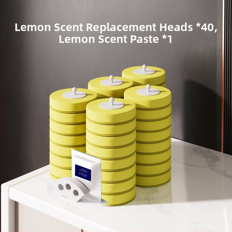 Egyszer használatos vécé-kefe otthoni használatra, falra szerelhető, cserélhető kefével, Ascor/Aishike márka, műanyag, könnyed luxus stílus