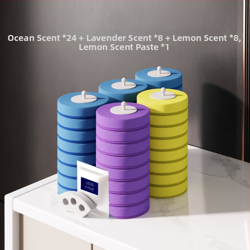 Egyszer használatos vécé-kefe otthoni használatra, falra szerelhető, cserélhető kefével, Ascor/Aishike márka, műanyag, könnyed luxus stílus