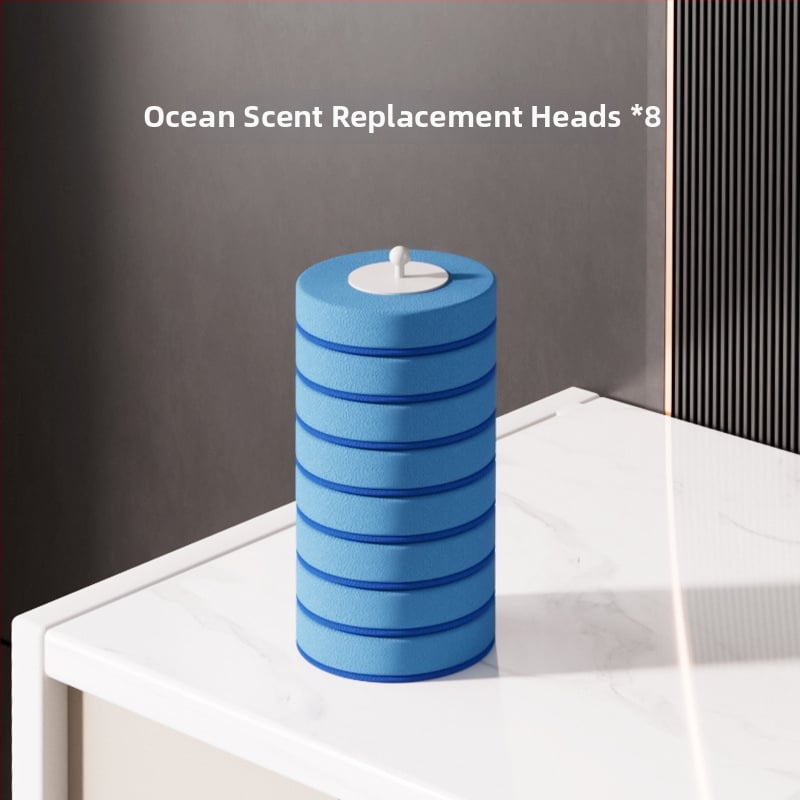 Egyszer használatos vécé-kefe otthoni használatra, falra szerelhető, cserélhető kefével, Ascor/Aishike márka, műanyag, könnyed luxus stílus