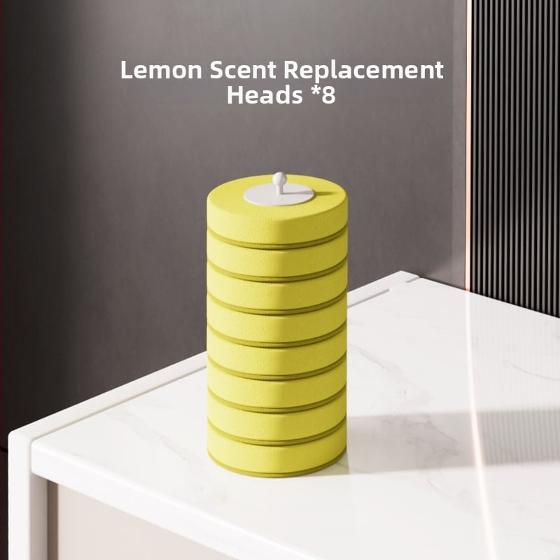 Egyszer használatos vécé-kefe otthoni használatra, falra szerelhető, cserélhető kefével, Ascor/Aishike márka, műanyag, könnyed luxus stílus