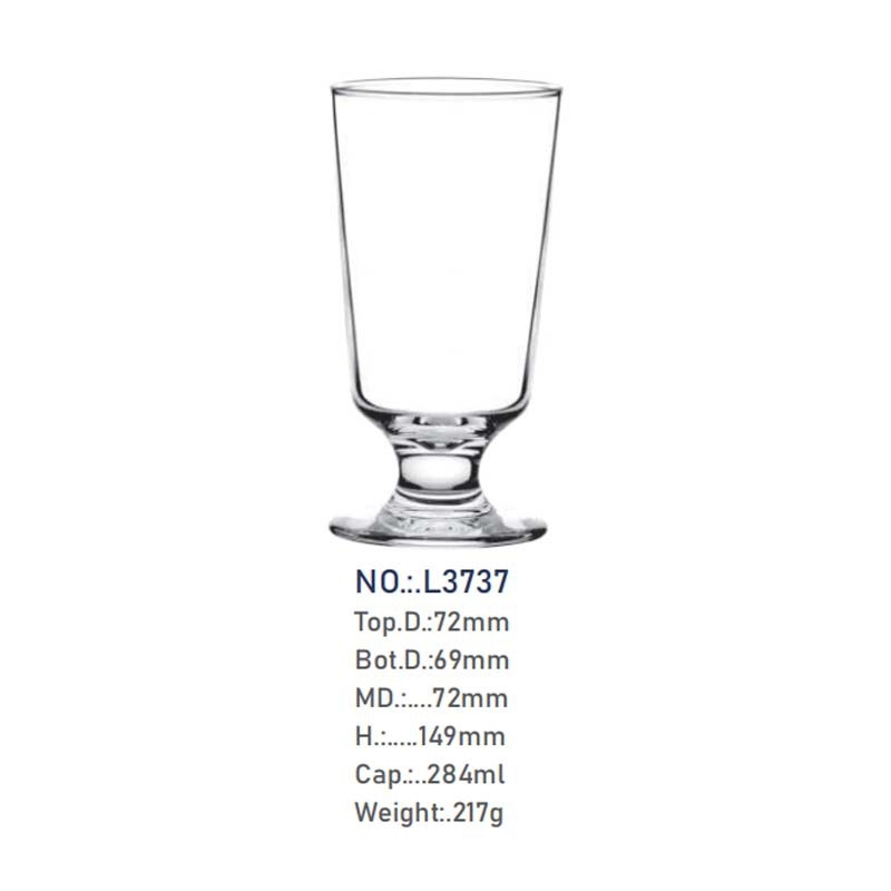 Čaša za sok, staklo od soda-lime, cilindrični oblik, visoka temperaturna otpornost, otisak logotipa, mogućnost prilagodbe