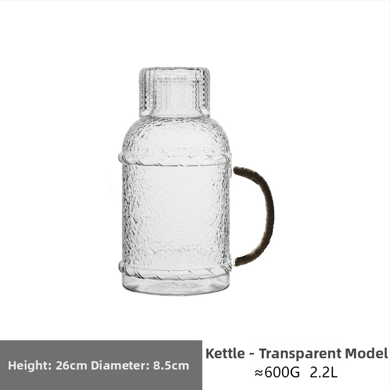 Γυάλινο σετ μπουκαλιού νερού και τσαγιέρα με κύπελλα, θερμοανθεκτικό, μεγάλης χωρητικότητας