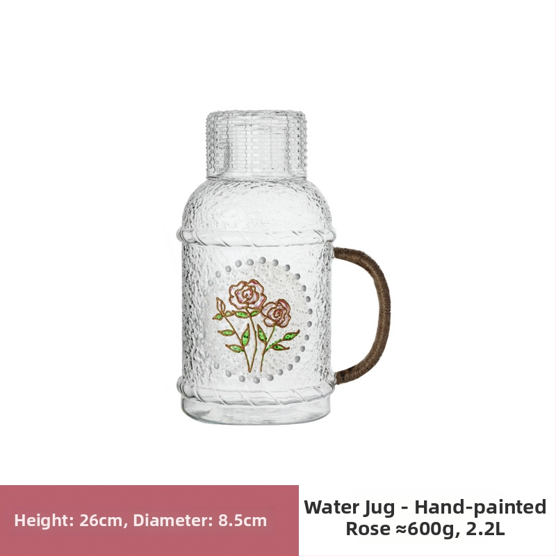 Γυάλινο σετ μπουκαλιού νερού και τσαγιέρα με κύπελλα, θερμοανθεκτικό, μεγάλης χωρητικότητας