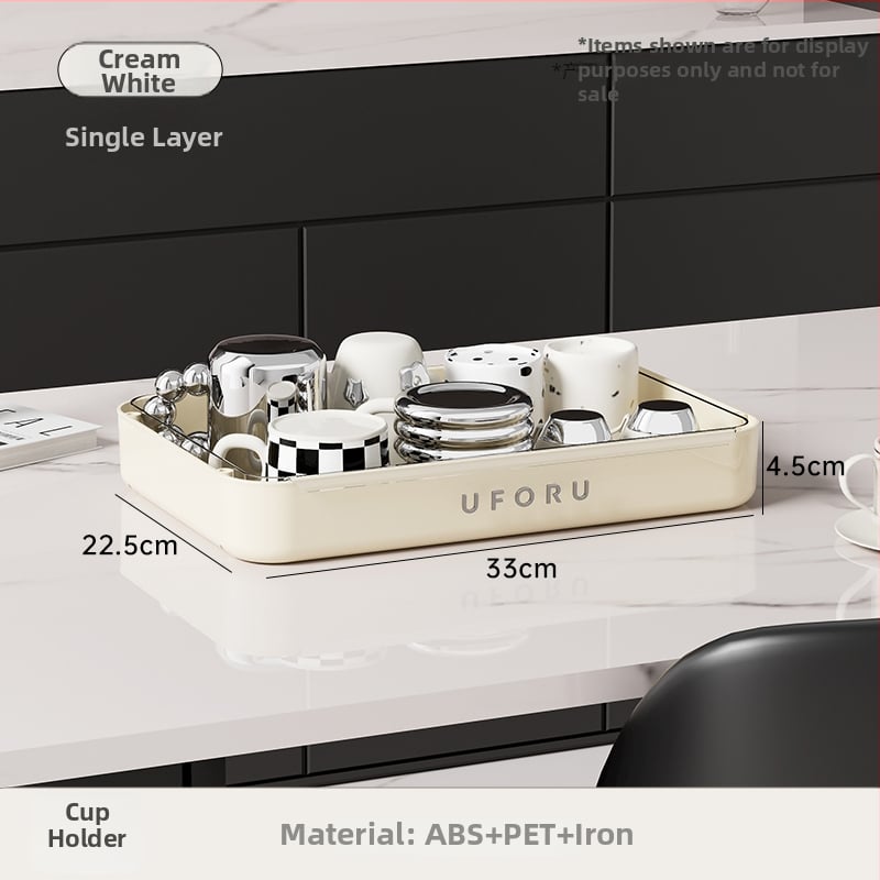 Държач за чаши и настолен органайзер с двойно ниво поднос за отцеждане – модел 985, артикул F977JSM97T5HTM, стил: универсален, материал: коприна