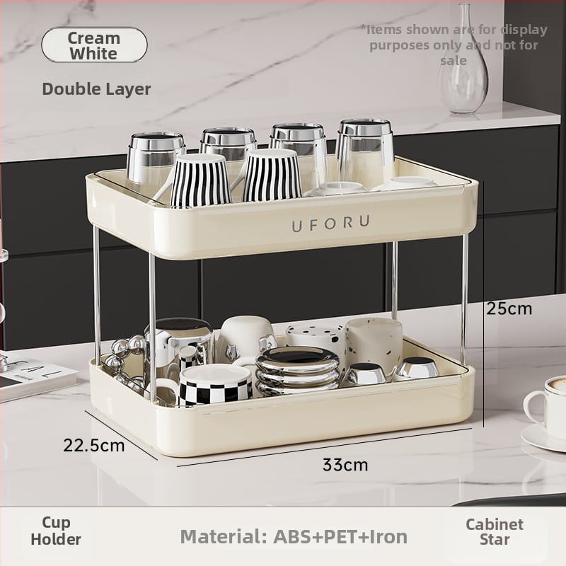 Държач за чаши и настолен органайзер с двойно ниво поднос за отцеждане – модел 985, артикул F977JSM97T5HTM, стил: универсален, материал: коприна